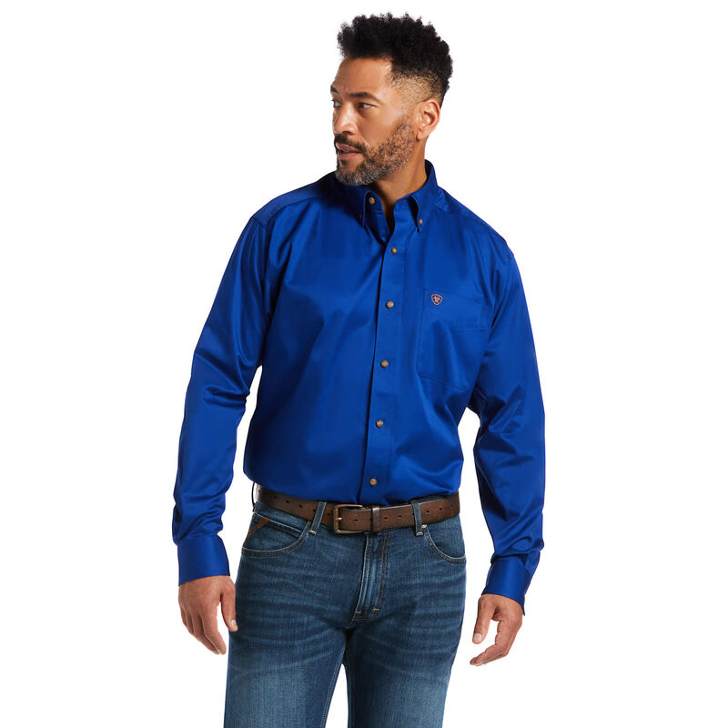 Ariat Hemden Herren - Solid Twill Classic Fit Blau ( XBEDC-8362 )